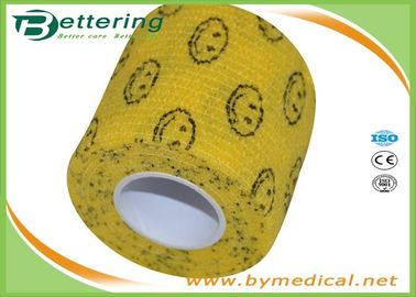 Vétérinaire élastique médical souple bandage auto-adhésif avec impression du visage sourire