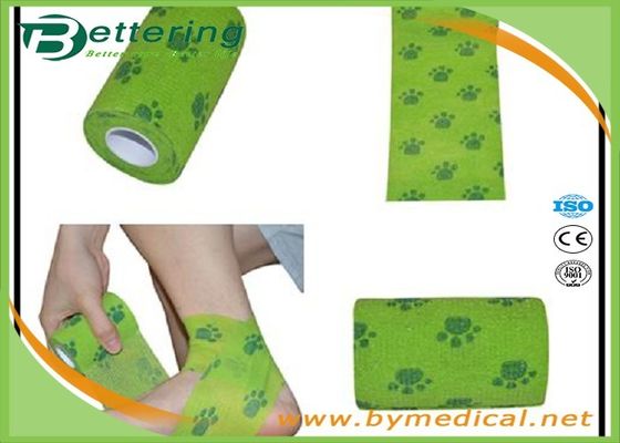 Flexible Stretch Bandage Wrap For Veterinary Pet / People With Dog Paw Printing