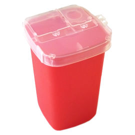 Conteneur de collecte pour objets piquants et tranchants jetables, Boîte rouge pour déchets médicaux piquants pour aiguilles