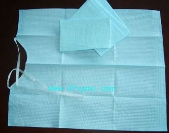 Disposable Waterproof Dental Apron Tie On Shape With 2 Ply Paper + 1 Ply PE Film